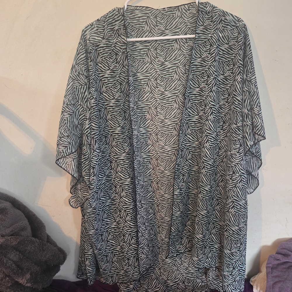 Zebra Print Kimono Cardigan
